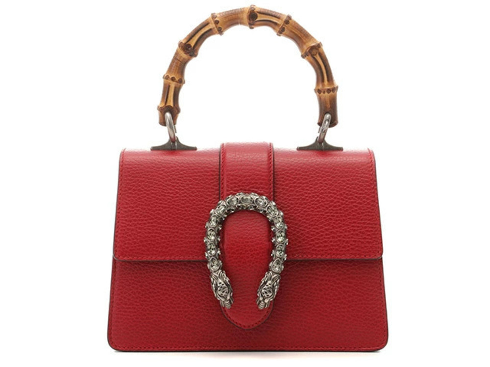 Gucci Dionysus Shoulder Bag Calfskin Bamboo Red